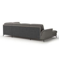 WOHNLANDSCHAFT Mokka Kombination Echtleder/Stoff Vliesstoff  - Schwarz/Mokka, MODERN, Leder/Textil (164/319/212cm) - Sit & More