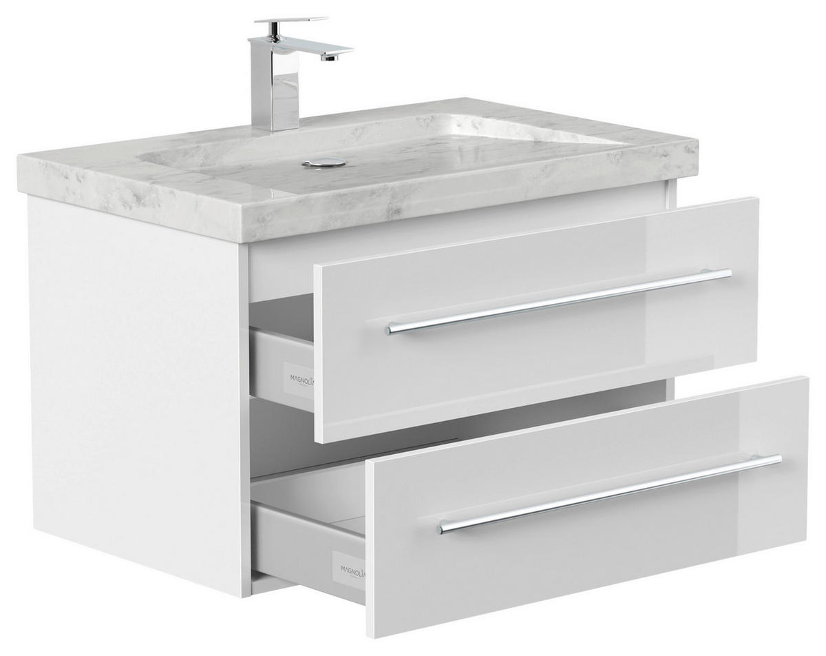 WASCHTISCHKOMBI 75 cm  - Weiß Hochglanz, Basics, Holzwerkstoff/Stein (75cm) - MID.YOU