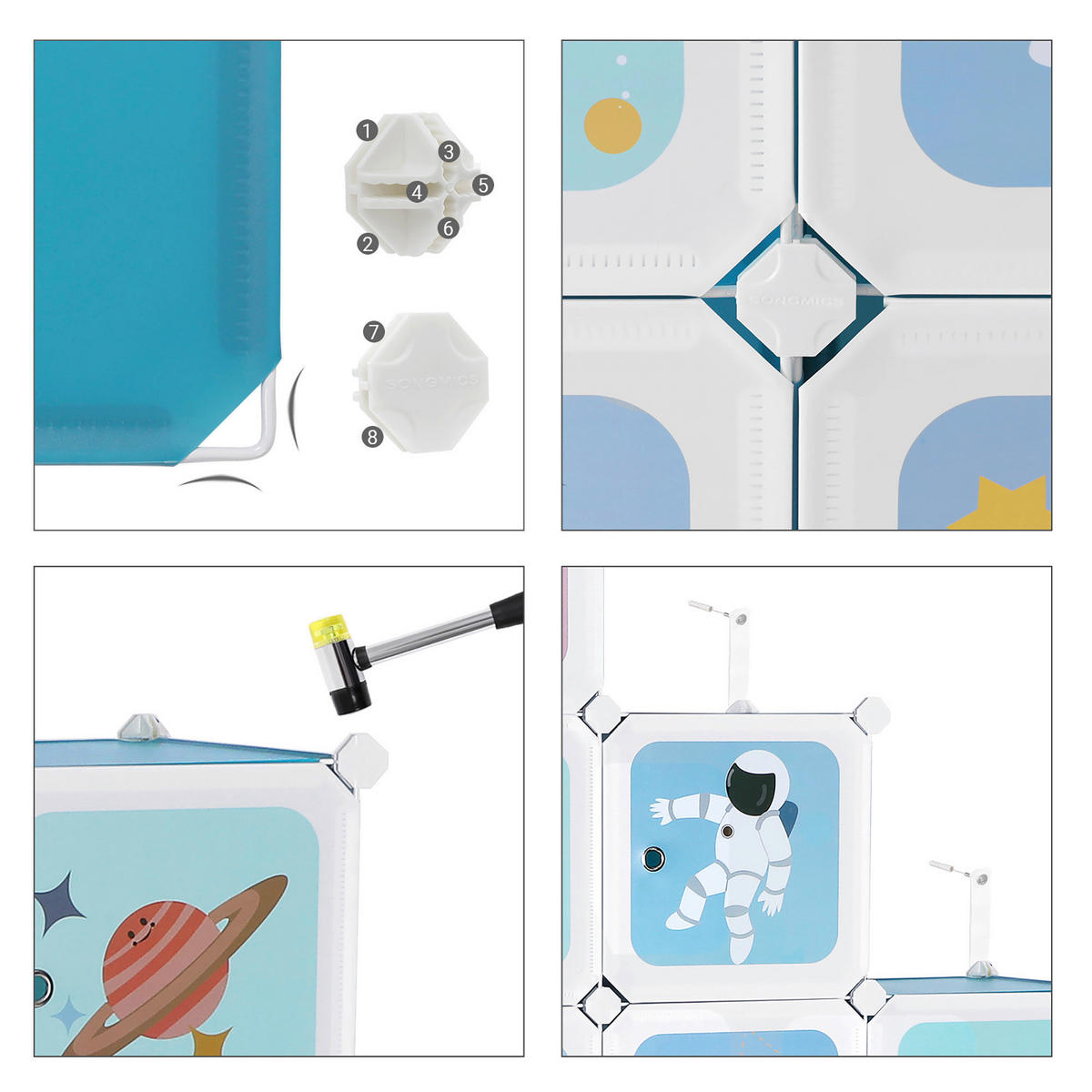 KINDERREGAL 123/123/31 cm  - Blau, MODERN, Kunststoff/Metall (123/123/31cm) - MID.YOU