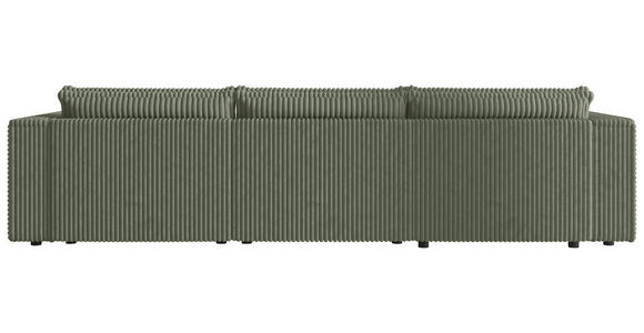 WOHNLANDSCHAFT Olivgrün Cord  - Schwarz/Olivgrün, MODERN, Kunststoff/Textil (153/350/153cm) - Xora