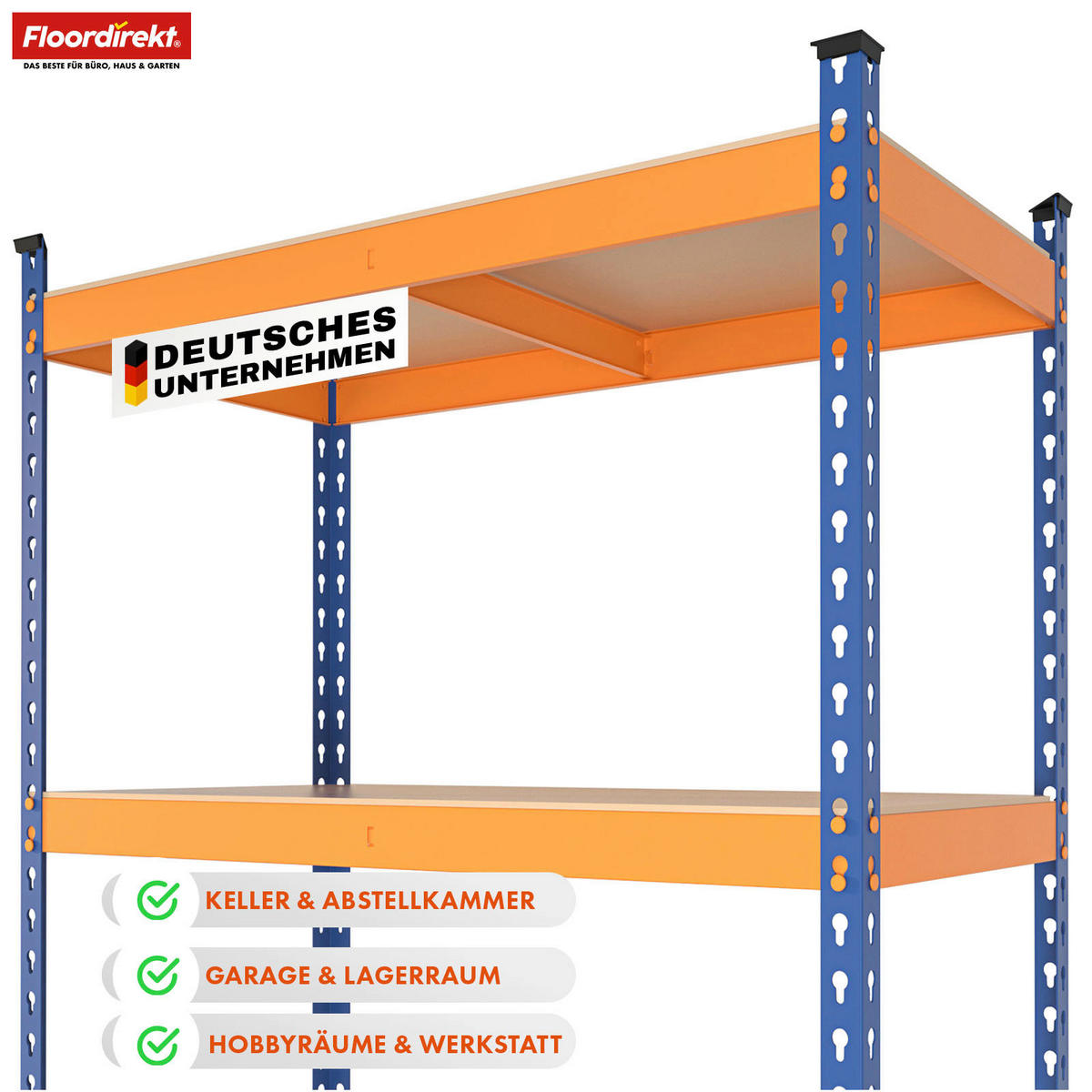 SCHWERLASTREGAL 90/180/45 cm  - Orange, Basics, Naturmaterialien/Metall (90/180/45cm) - Floordirekt