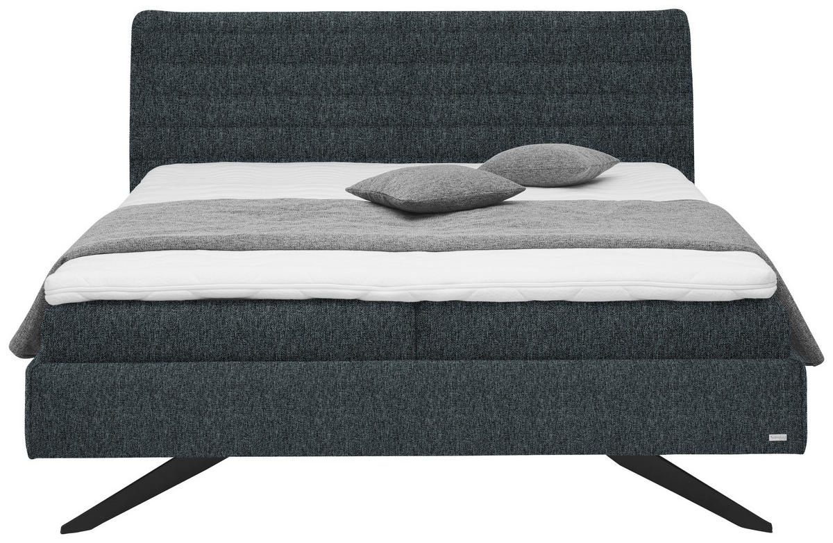 POLSTERBETT 180/200 cm  in Dunkelblau, Dunkelgrau  - Weiss/Dunkelgrau, Design, Holzwerkstoff/Kunststoff (180/200cm) - Dieter Knoll