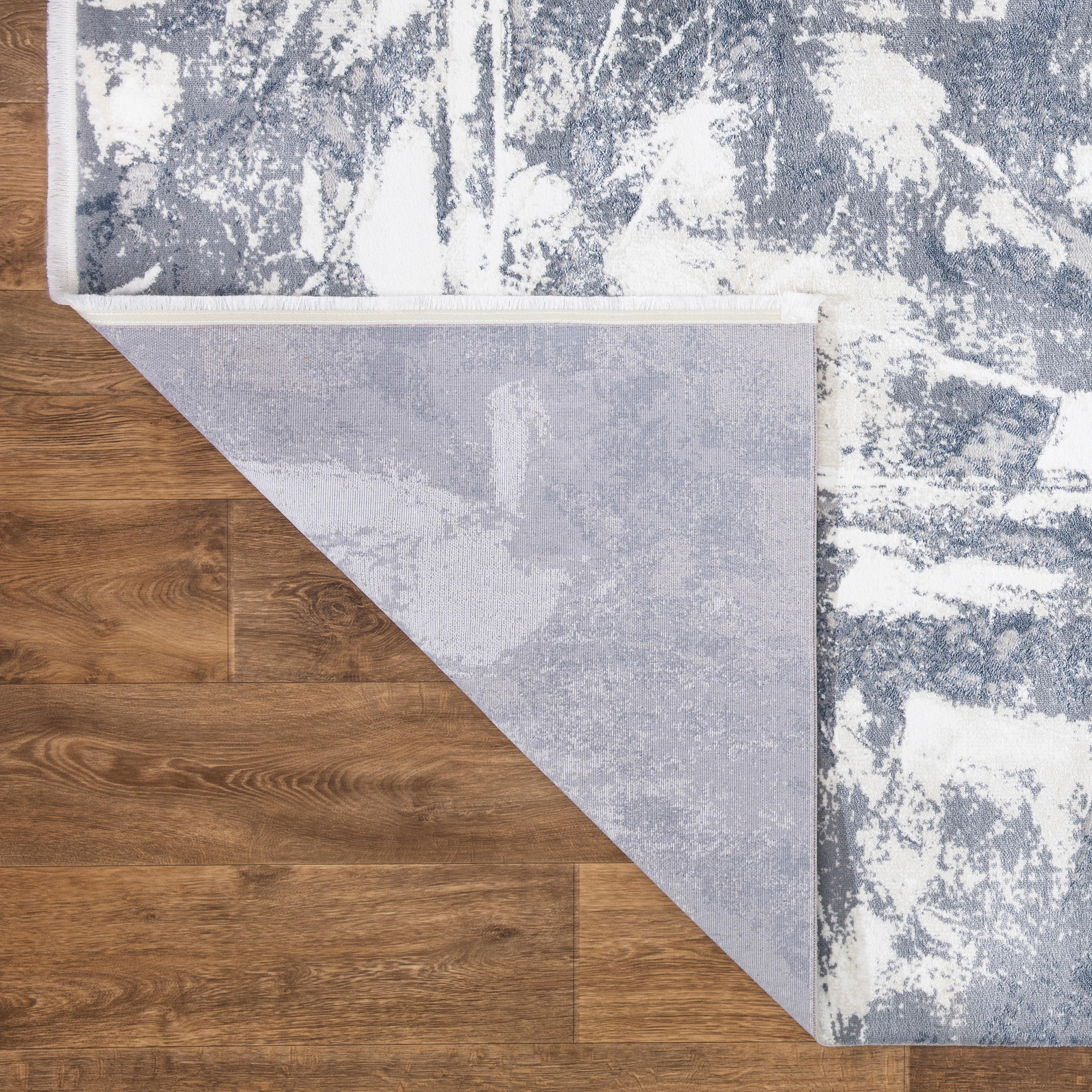 Thumbnail - Novel Webteppich Lotus, Blau, Weiß, Textil, Vintage, rechteckig, 120x180 cm, für Fußbodenheizung geeignet, in verschiede...