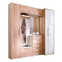 GARDEROBE 8-teilig  in 221/233/56 cm  - Buchefarben/Weiß, Design, Holzwerkstoff (221/233/56cm) - Moderano