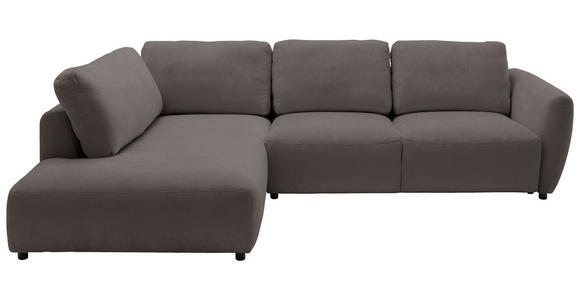 ECKSOFA  in Chenille Dunkelbraun  224/307 cm  - Dunkelbraun/Schwarz, KONVENTIONELL, Kunststoff/Textil (224/307cm) - Hom`in