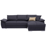SEDEŽNA GARNITURA, siva tekstil - siva/srebrna, Design, umetna masa/tekstil (272/182cm) - Stylife