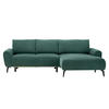 ECKSOFA in Webstoff Grün  272/170 cm  - Schwarz/Grün, Design, Textil/Metall (272/170cm) - Welnova