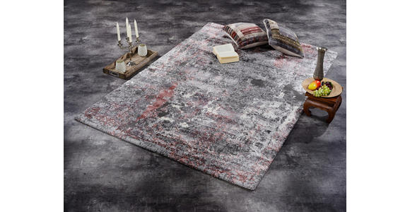 VINTAGE-TEPPICH 120/170 cm Timeline Quantum Grau, Hellrot  - Hellrot/Grau, Design, Textil (120/170cm) - Novel