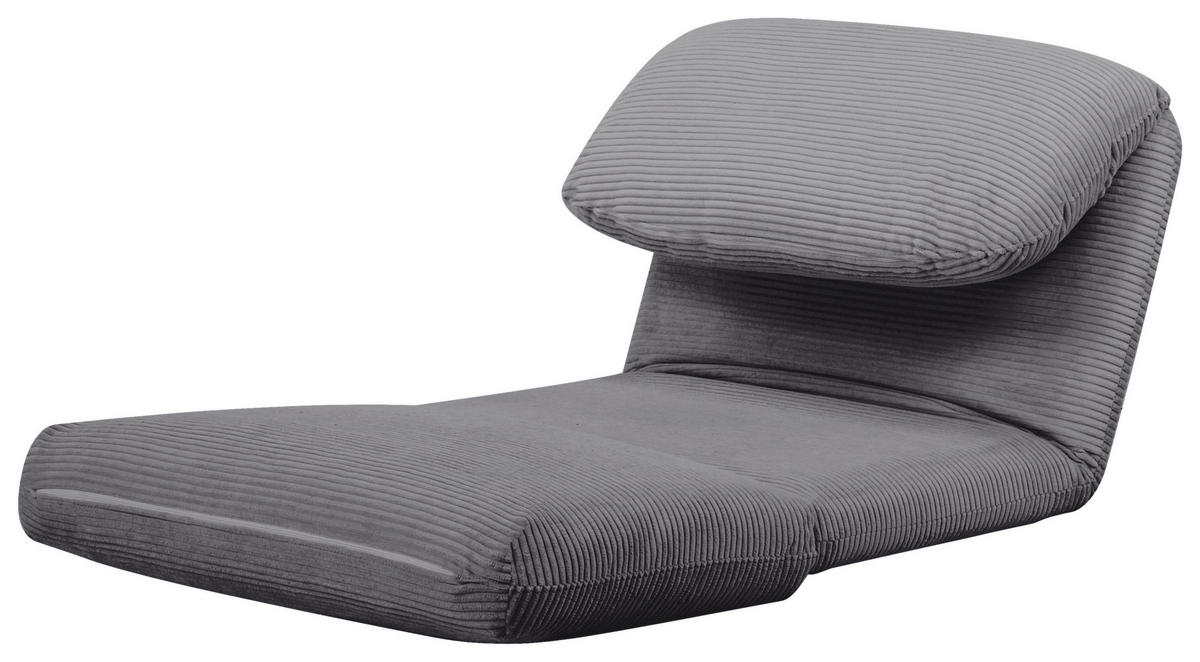 SCHLAFSESSEL in Cord Hellgrau  - Hellgrau, Design, Textil/Metall (82/58/78cm) - Livetastic