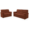 SITZGARNITUR Mikrofaser Rotbraun  - Rotbraun/Alufarben, KONVENTIONELL, Textil/Metall (192/96/89cm) - Beldomo Comfort