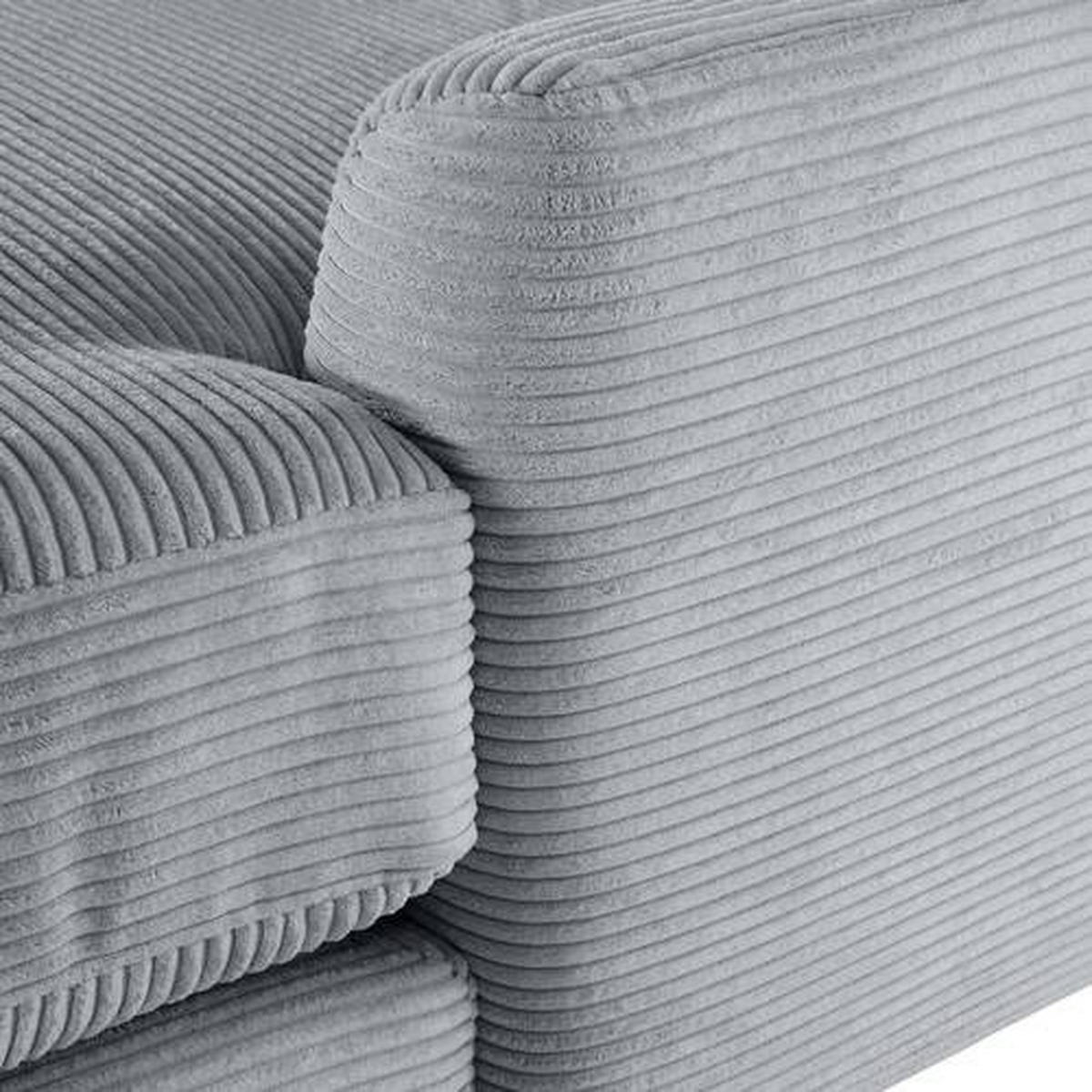 ECKSOFA in Cord Grau  - Schwarz/Grau, Design, Kunststoff/Textil (240/175cm) - Landscape