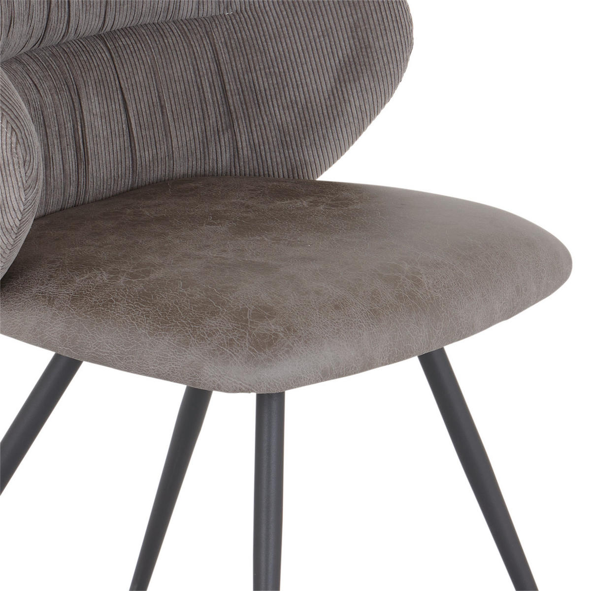STUHL Struktur Grau  - Schwarz/Grau, MODERN, Textil/Metall (57/80,5/62cm) - MID.YOU