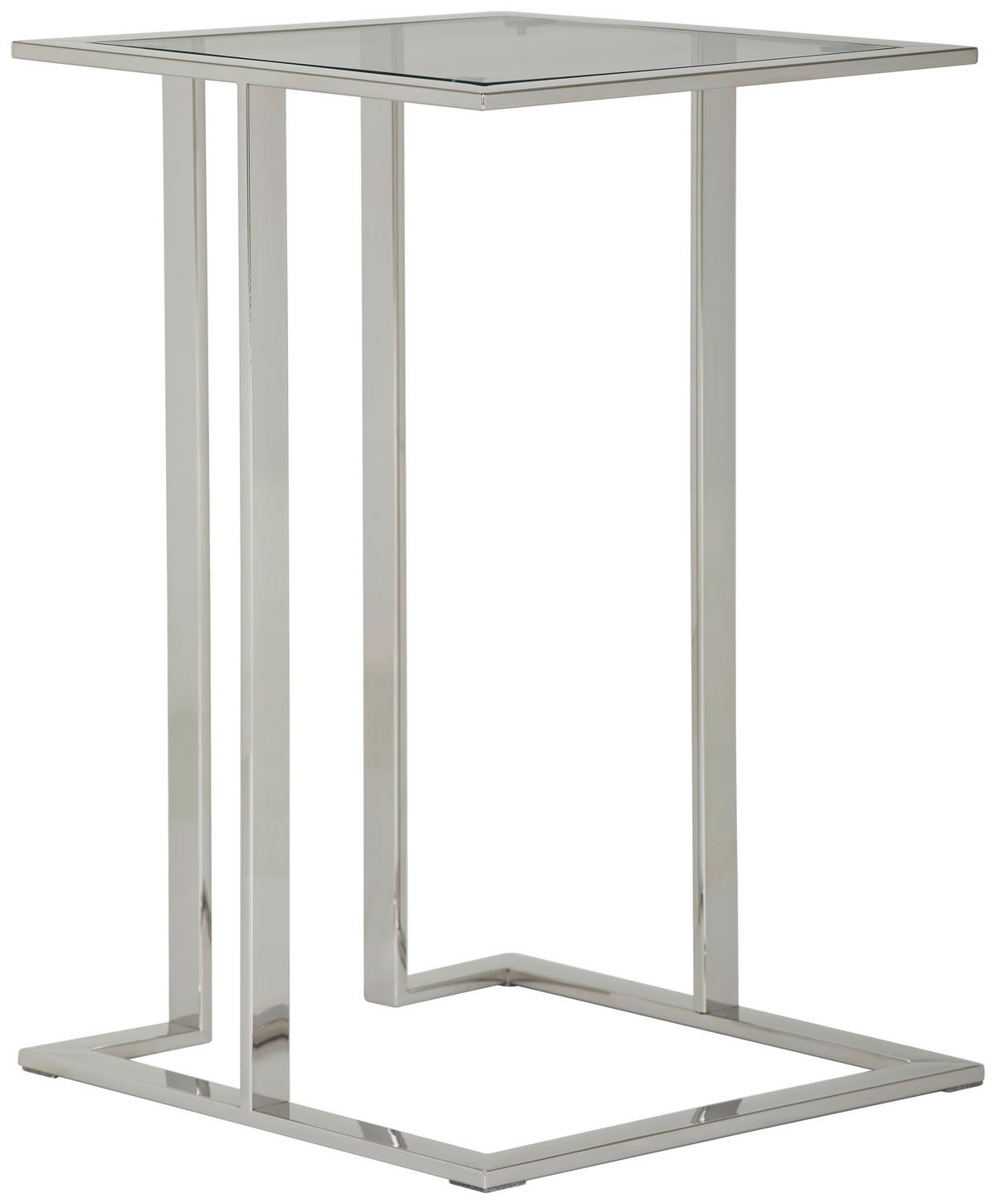 BEISTELLTISCH 40/40/60 cm Klar, Silberfarben quadratisch  - Klar/Silberfarben, Trend, Glas/Metall (40/40/60cm) - Xora