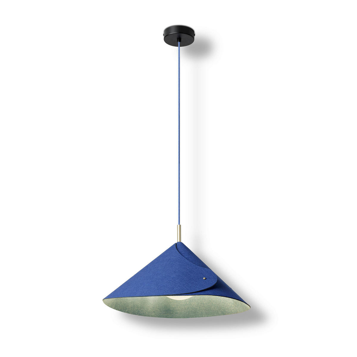 PENDELLEUCHTE 50/126,5 cm  - Blau, Basics, Textil/Metall (50/126,5cm) - Osram