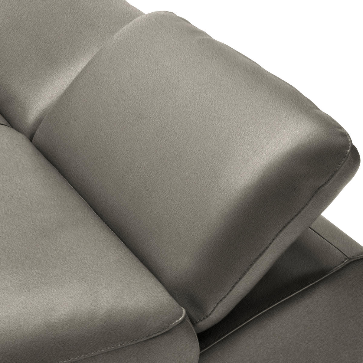 ECKSOFA in Echtleder Graubraun  286/183 cm  - Graubraun/Schwarz, Design, Leder/Metall (286/183cm) - Celina Home