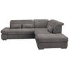 ECKSOFA Braun, Grau Chenille  - Chromfarben/Braun, Design, Textil/Metall (280/254cm) - Livetastic