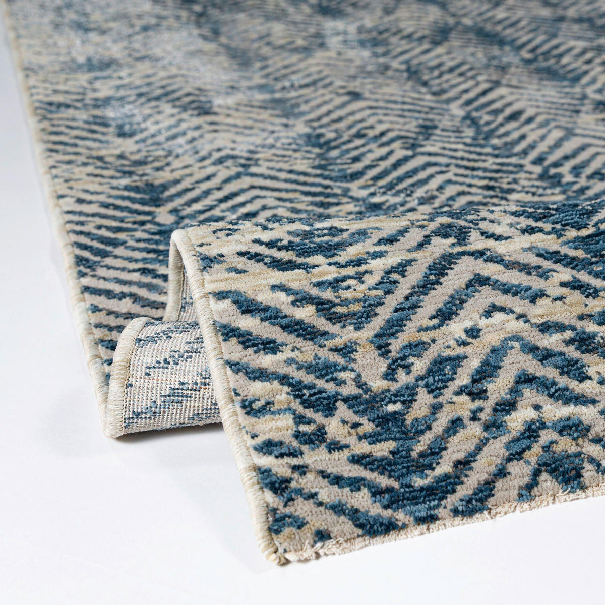 WEBTEPPICH  Wohnzimmer 200/300 cm Lua Abstract Blau rechteckig  - Blau, Basics, Kunststoff/Textil (200/300cm) - Flair Rugs