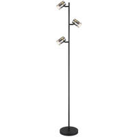 STEHLEUCHTE - Messingfarben/Schwarz, Design, Glas/Kunststoff (23/154cm) - Globo