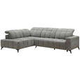 ECKSOFA Dunkelgrau Chenille  - Dunkelgrau/Schwarz, Design, Textil/Metall (214/293cm) - Xora