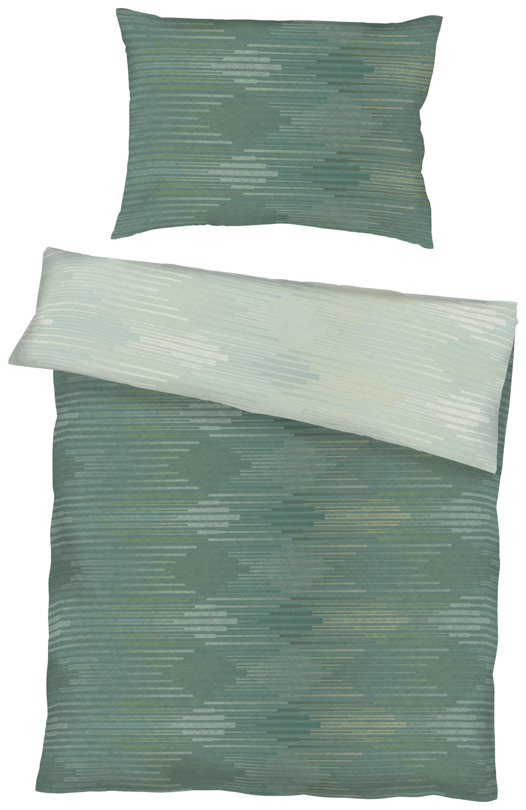 BETTWÄSCHE Makosatin 200/220 cm  - Jadegrün, KONVENTIONELL, Textil (200/220cm) - Kaeppel