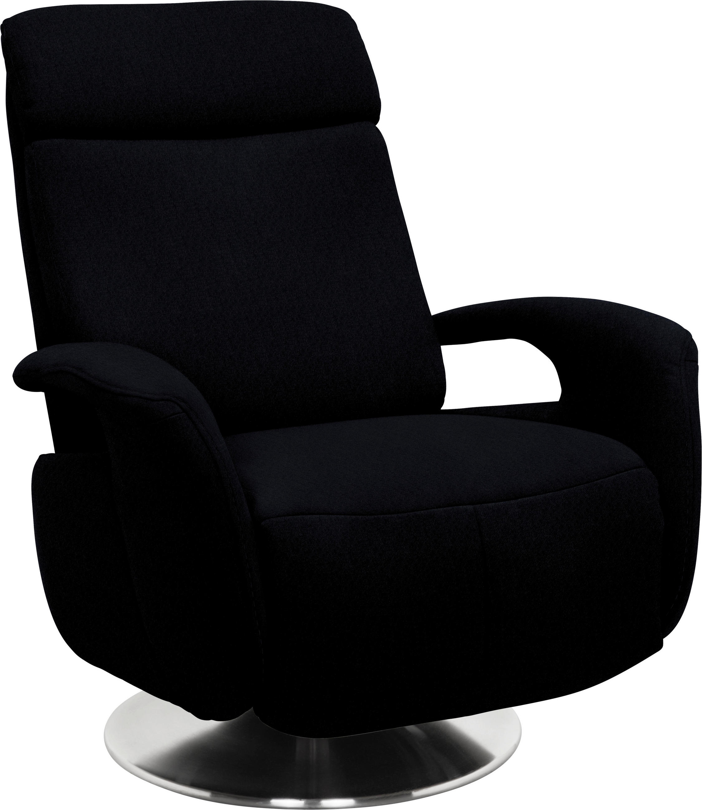 RELAXSESSEL Chenille, Flachgewebe    - Edelstahlfarben/Schwarz, KONVENTIONELL, Textil/Metall (84/109/88cm) - Livetastic