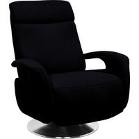 RELAXSESSEL in Textil Schwarz  - Edelstahlfarben/Schwarz, Konventionell, Textil/Metall (84/109/88cm) - Beldomo System