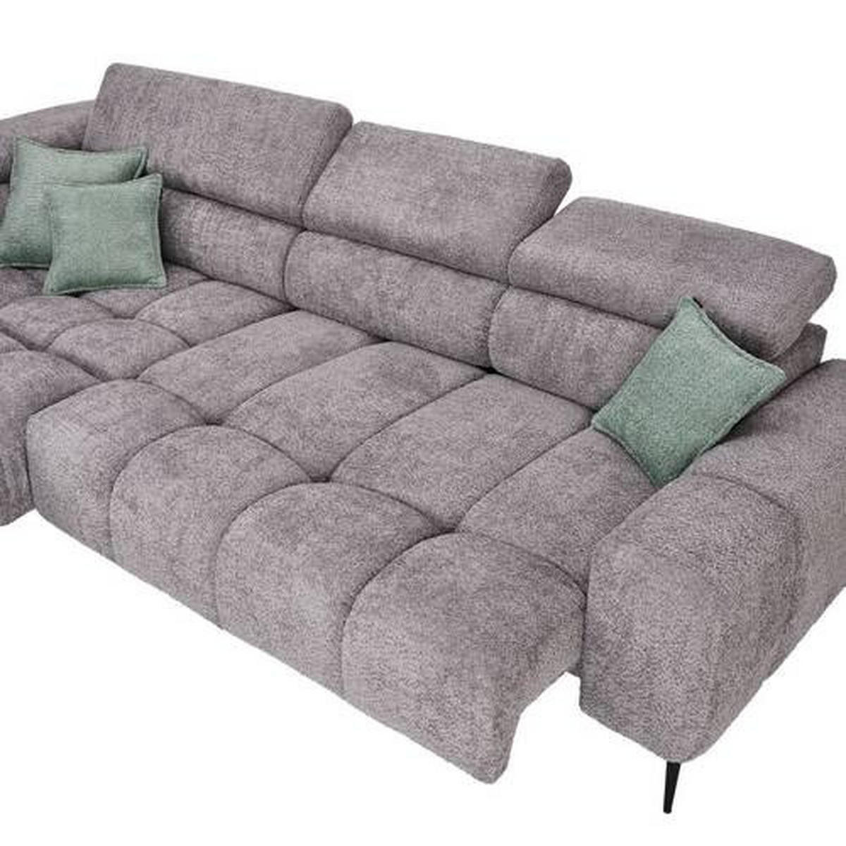 HÖRNSOFFA i vävt tyg grå  - svart/grå, Design, metall/textil (216/300cm) - Welnova