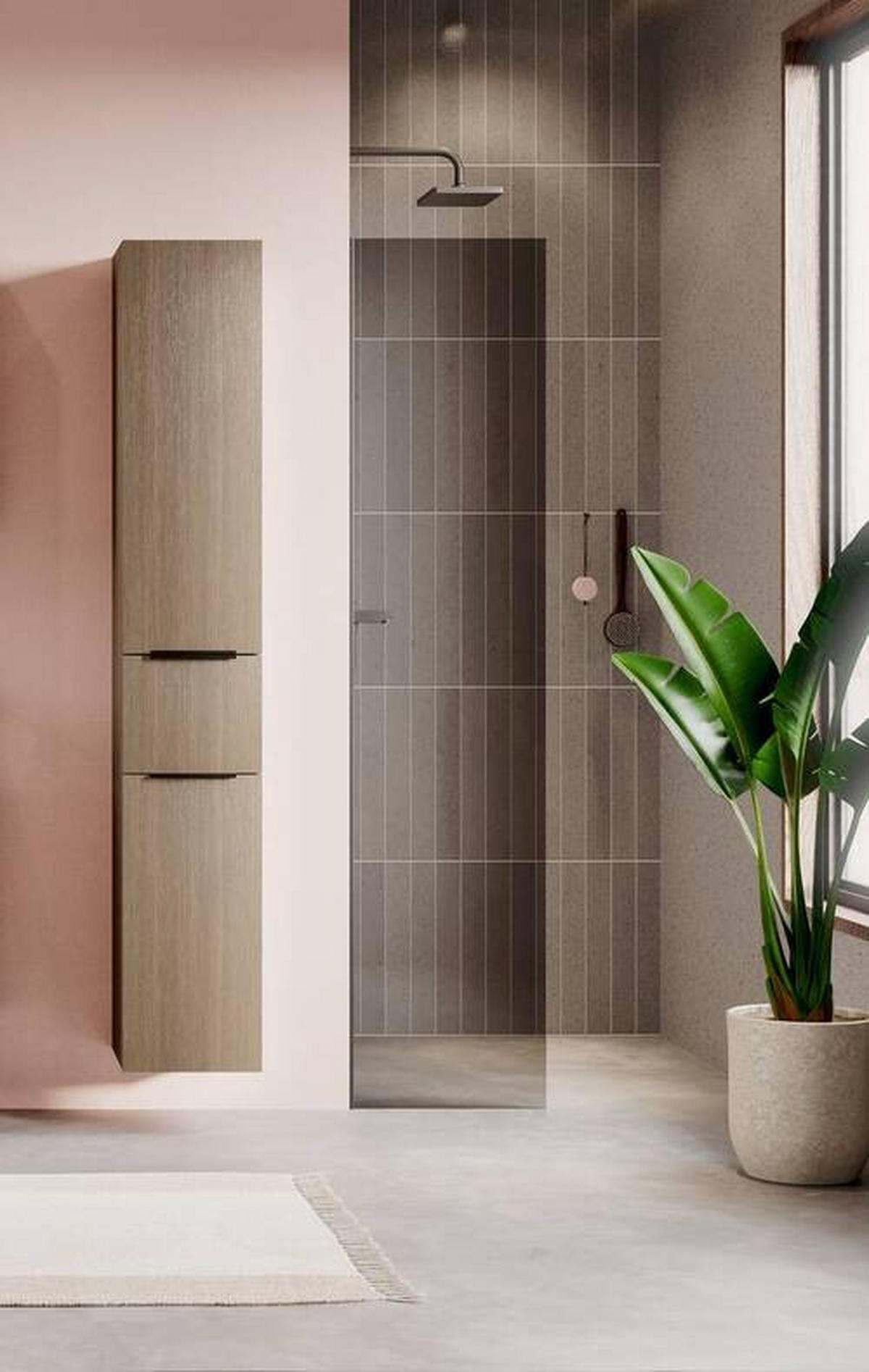 HOCHSCHRANK 30/180/35 cm  - Dunkelbraun/Schwarz, Natur, Holzwerkstoff/Kunststoff (30/180/35cm) - Held