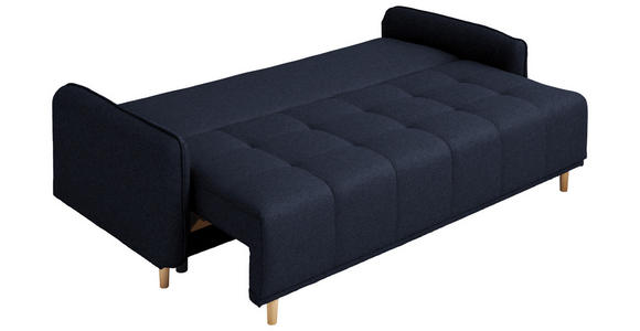 SCHLAFSOFA  in Struktur Dunkelblau  - Buchefarben/Dunkelblau, Design, Holz/Textil (217/97/101cm) - Carryhome