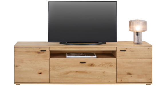 TV-ELEMENT Eichefarben 195/56/44 cm - Eichefarben/Schwarz, Natur, Holz/Holzwerkstoff (195/56/44cm) - Hom`in
