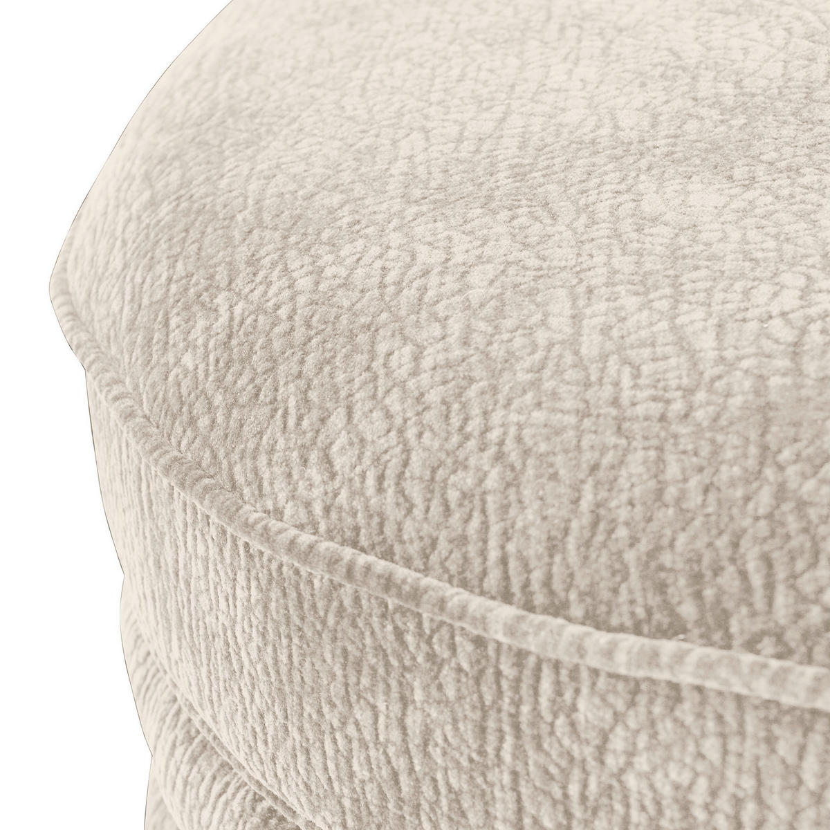 TABOURET in Textil Beige  - Beige/Schwarz, Romantik / Landhaus, Holz/Textil (74/50cm) - Landscape