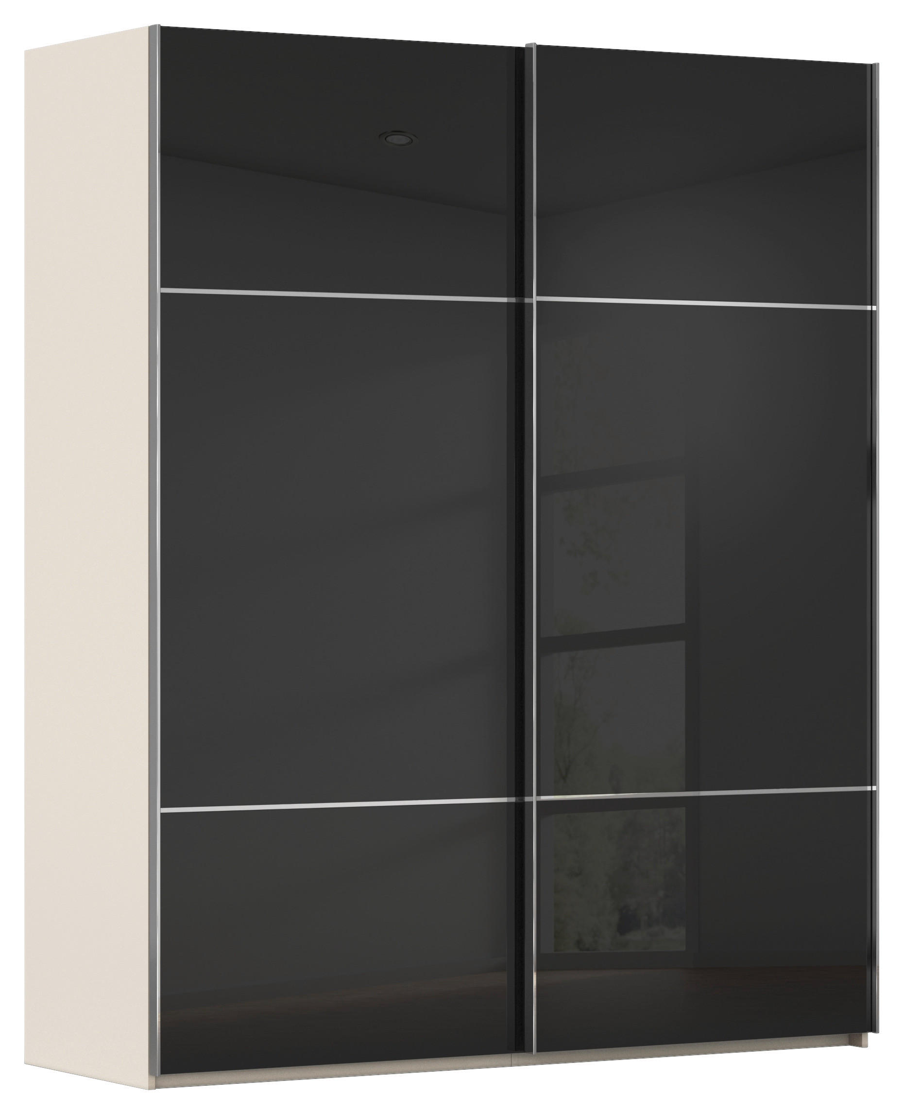 SCHWEBETÜRENSCHRANK 162/223/68 cm,  in Schwarz, Champagner, 2 Tür(en)  - Chromfarben/Champagner, KONVENTIONELL, Glas/Holzwerkstoff (162/223/68cm) - Novel