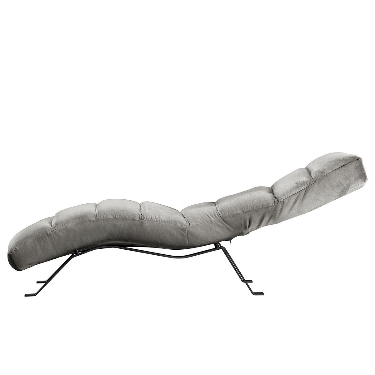 RELAXLIEGE SWING Samt Dunkelgrau  - Dunkelgrau/Schwarz, Design, Textil/Metall (65/65-95/171cm) - Livetastic