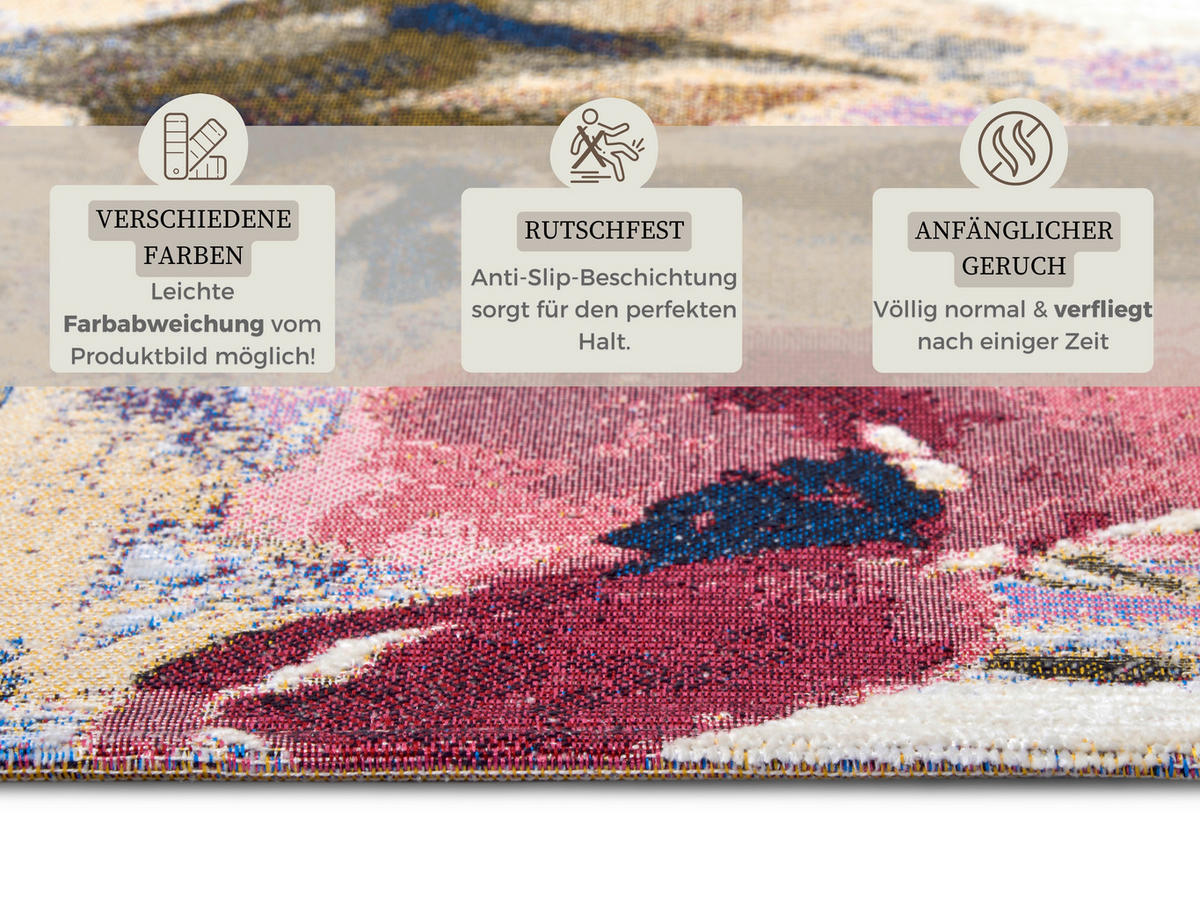 FLACHWEBETEPPICH 60/90 cm Gobelin Multicolor rechteckig  - Multicolor, Design, Kunststoff/Textil (60/90cm) - Hanse Home