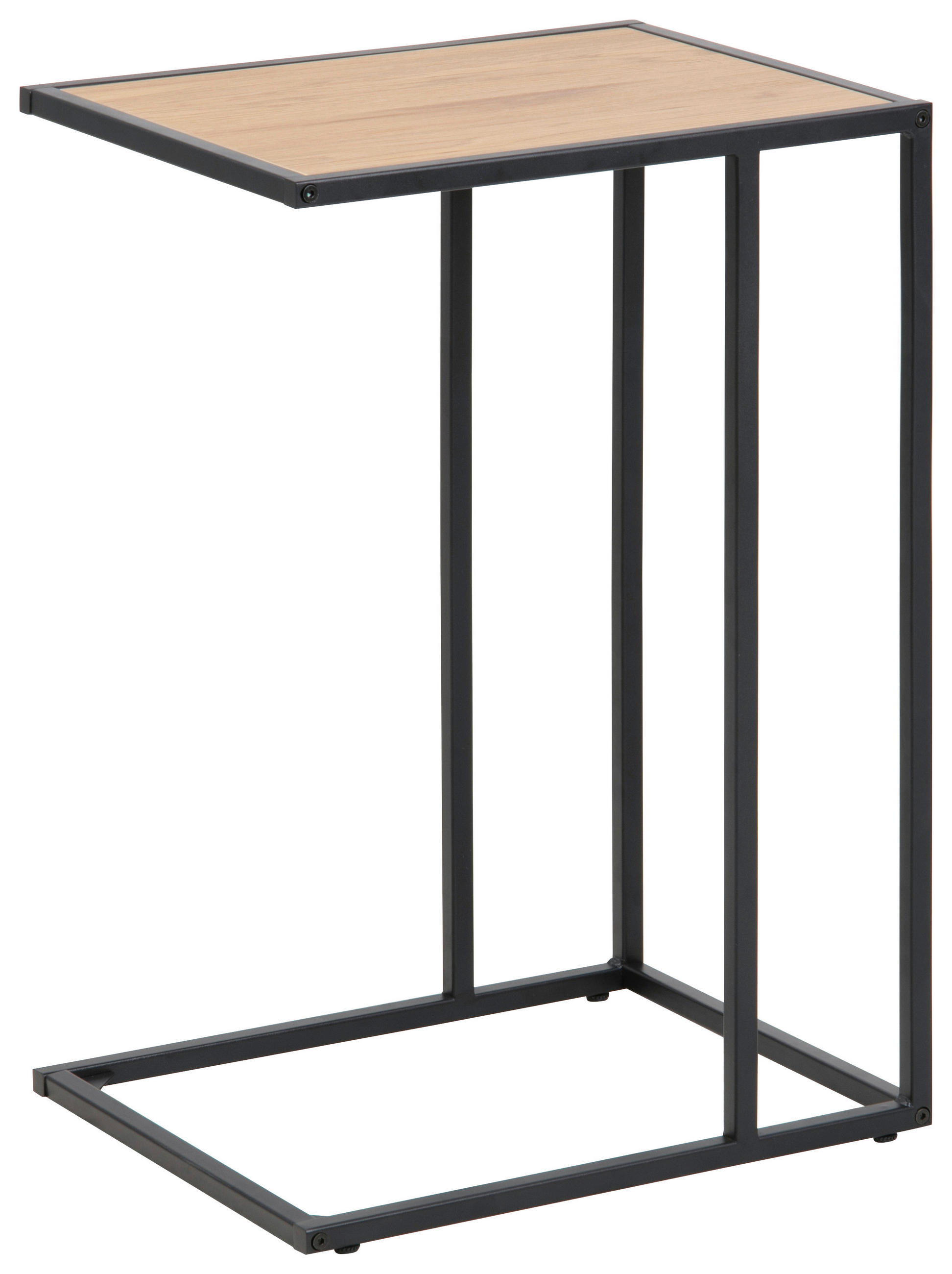 BEISTELLTISCH 43/35/63 cm Schwarz, Eichefarben rechteckig  - Eichefarben/Schwarz, Trend, Holzwerkstoff/Metall (43/35/63cm) - Xora