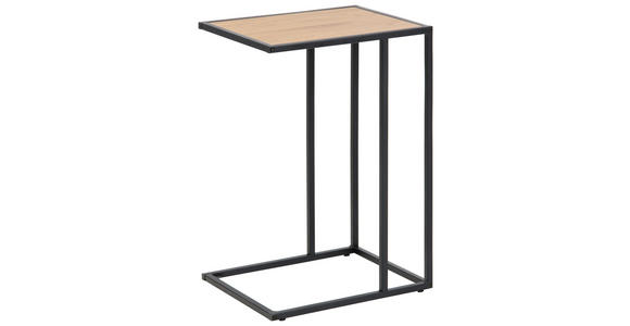 BEISTELLTISCH 43/35/63 cm Schwarz, Eichefarben rechteckig  - Eichefarben/Schwarz, Trend, Holzwerkstoff/Metall (43/35/63cm) - Xora