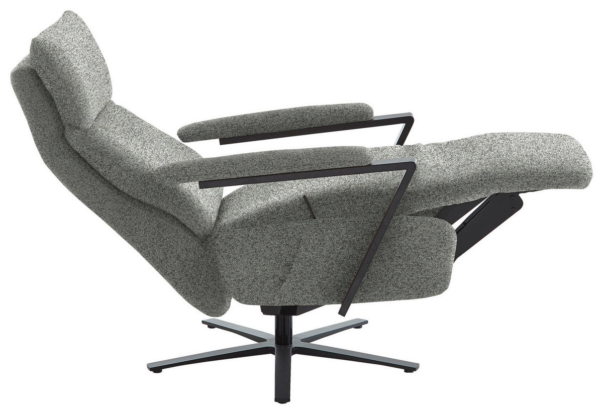 RELAXSESSEL in Textil Grau  - Schwarz/Grau, Design, Textil/Metall (68/117/85cm) - Cantus