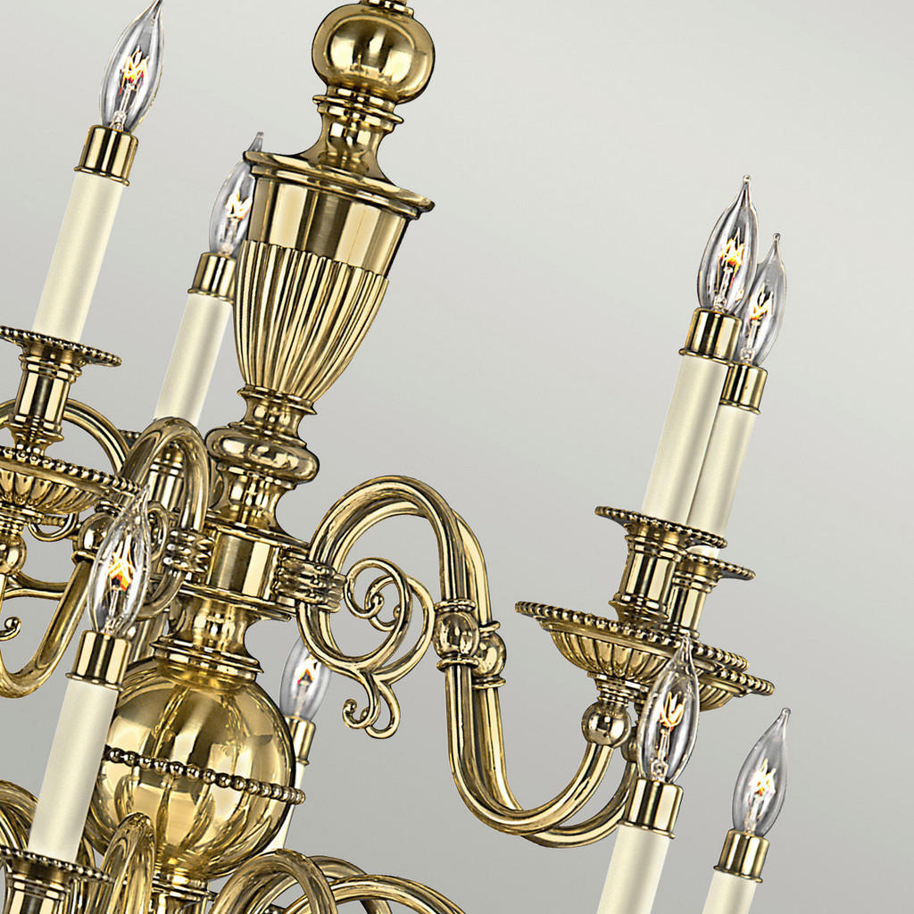 Thumbnail - Elstead Lighting Kronleuchter Elstead Cambridge, Messing, Metall, 104 cm, Grüner Punkt, RoHS, Lampen & Leuchten, Innenbe...