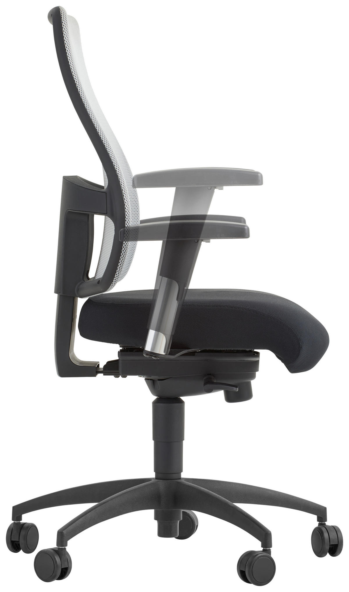 DREHSTUHL Flachgewebe Grau, Schwarz  - Schwarz/Grau, Design, Kunststoff/Textil (48/113-118/42-47cm) - Topstar