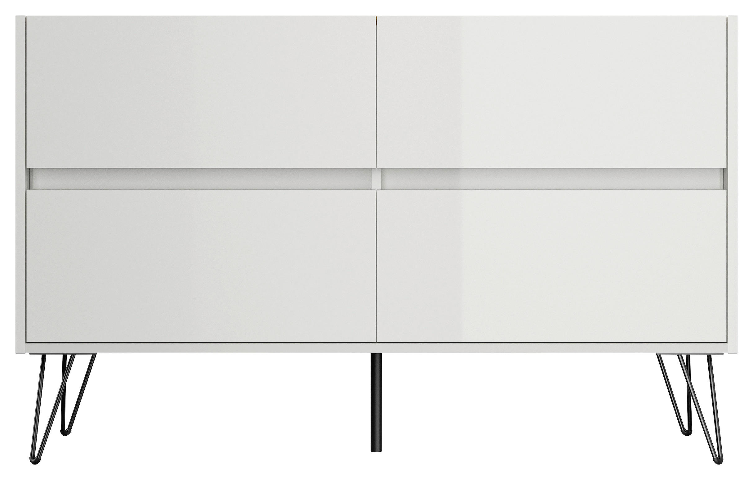Mid.you Sideboard Posseik Industrial Weiß, Eiche 119x75x42 cm