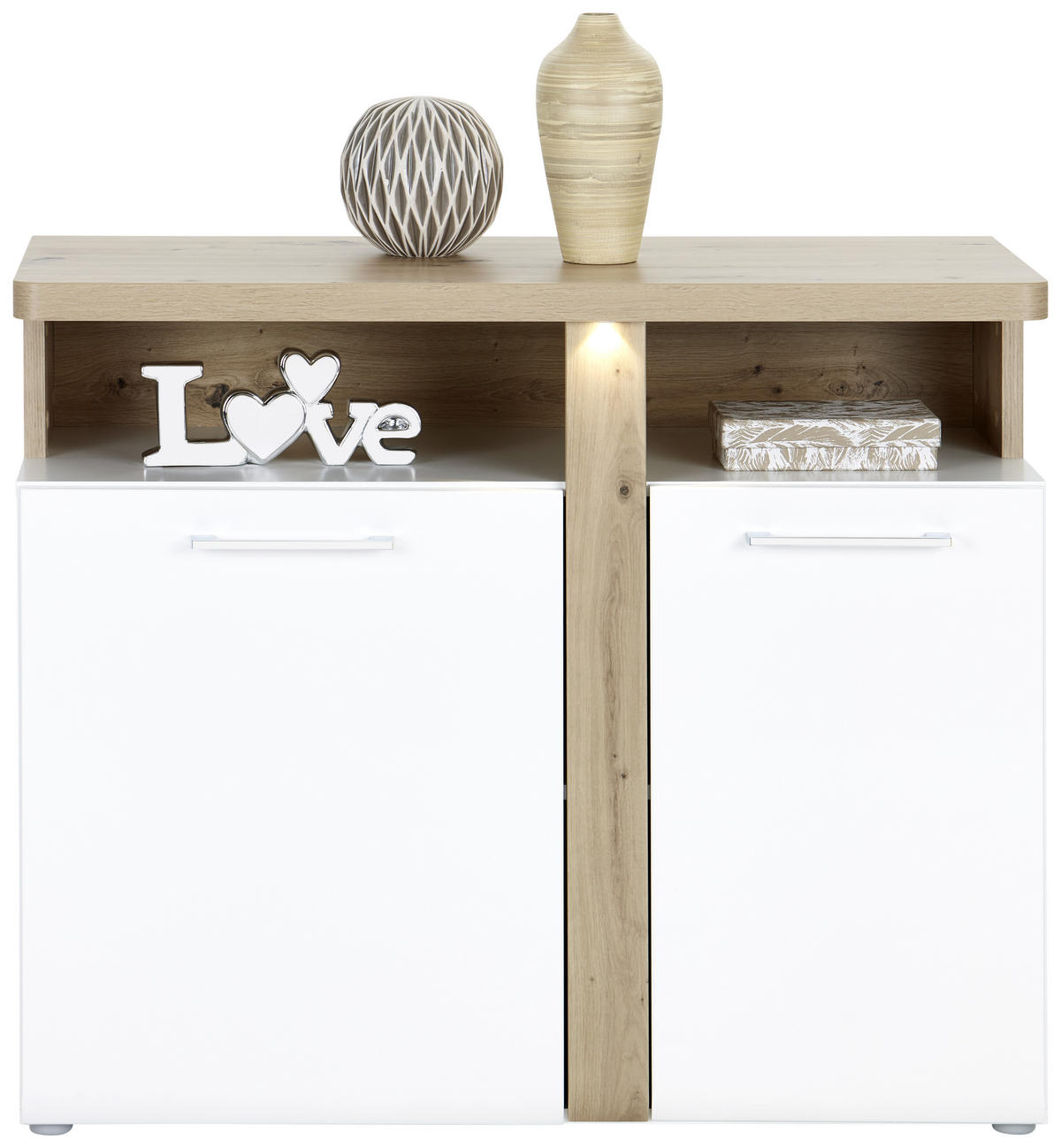 SIDEBOARD  in 103,5/85,9/43,2 cm  - Chromfarben/Eichefarben, MODERN, Holzwerkstoff/Kunststoff (103,5/85,9/43,2cm)