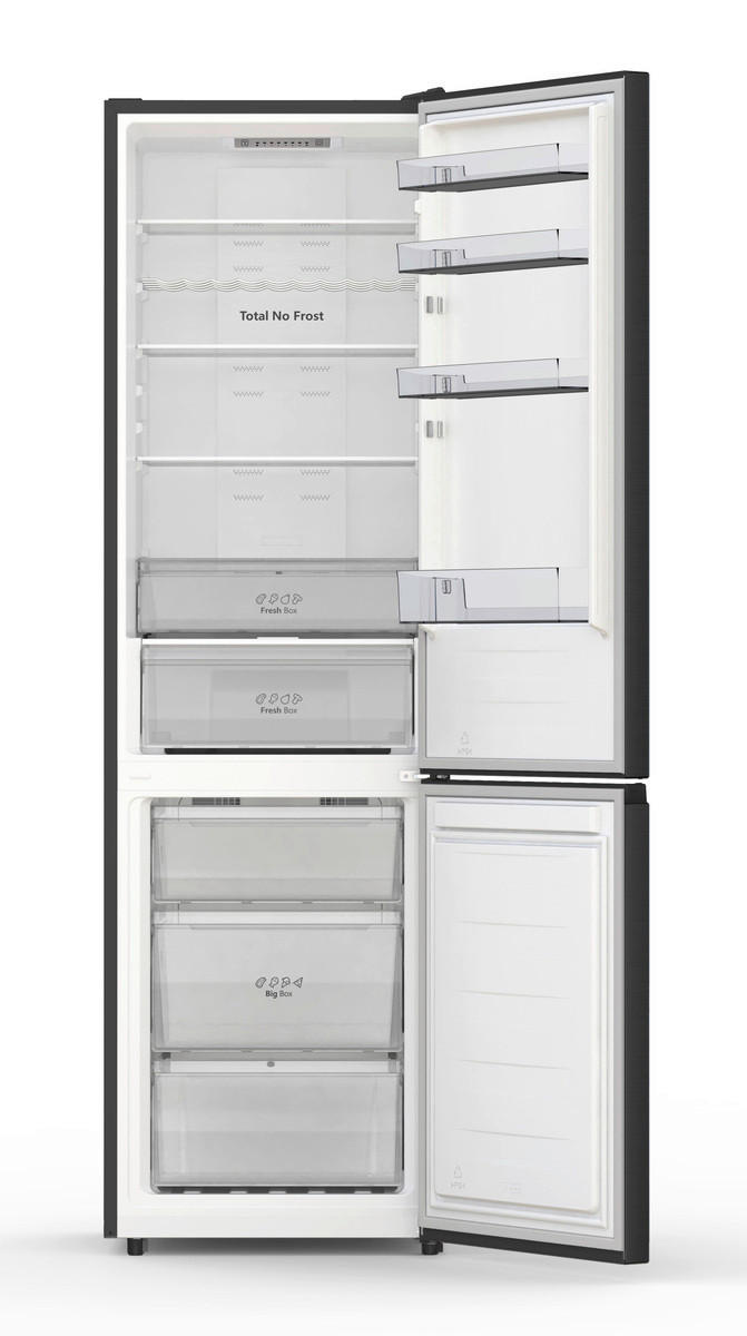 KÜHL-GEFRIER-KOMBINATION 59,5/201,7/57,9 cm  - Schwarz, Basics, Metall (59,5/201,7/57,9cm) - Hisense