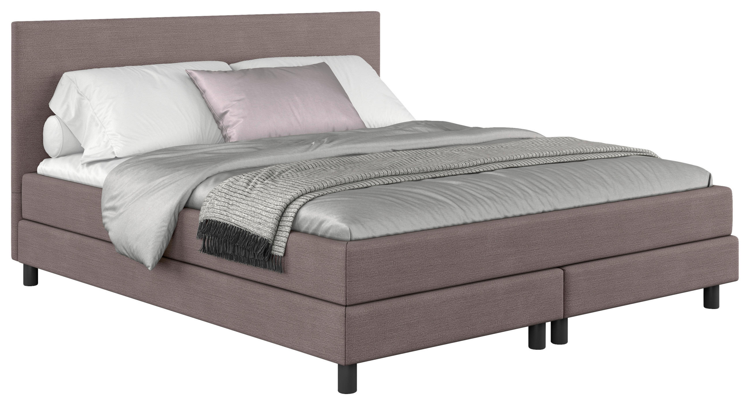 AMERICKÁ POSTEL, 160/200 cm, šedohnědá - černá/šedohnědá, Moderní, kompozitní dřevo/textil (160/200cm) - MID.YOU