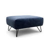 HOCKER in Textil Dunkelblau  - Schwarz/Dunkelblau, Design, Textil/Metall (90/70/46cm) - SENSOO