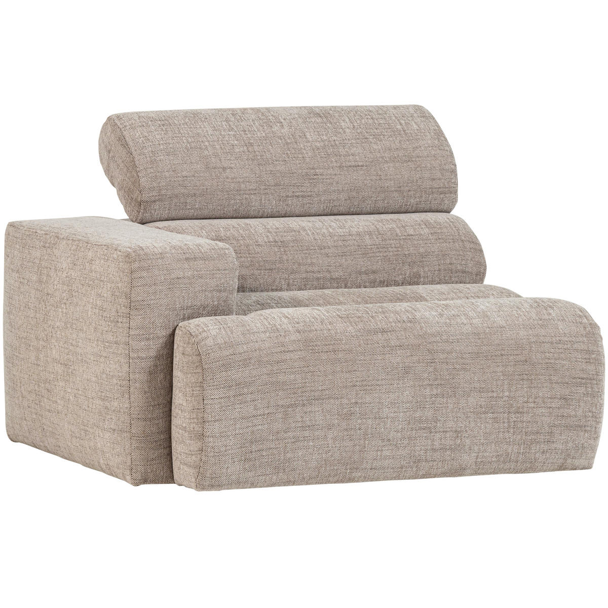 SOFAELEMENT Novi Webstoff Naturfarben  - Schwarz/Naturfarben, Design, Kunststoff/Textil (109/86/113cm) - Livetastic