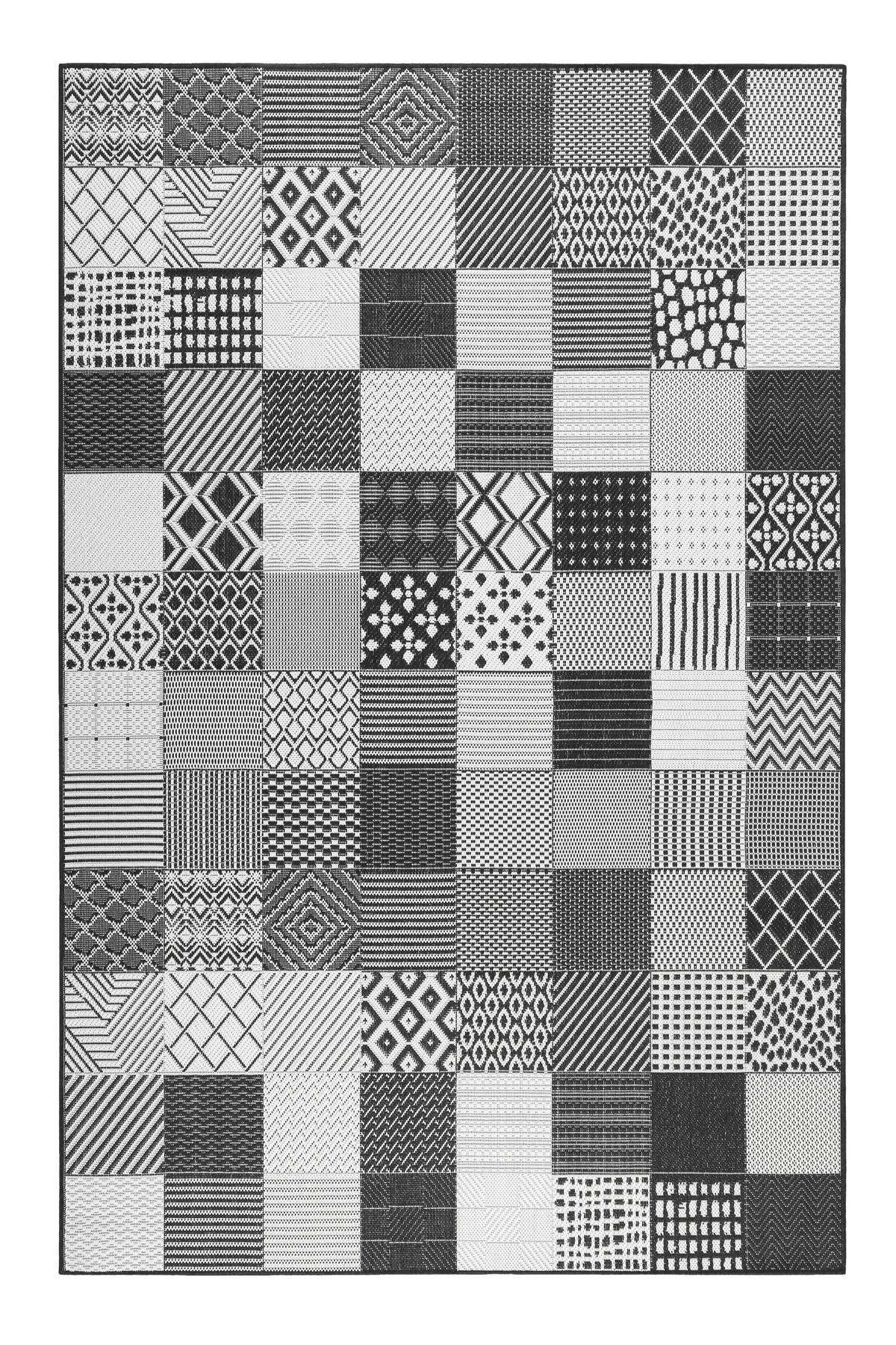 OUTDOORTEPPICH 120/170 cm Chester Schwarz, Weiß  - Schwarz/Weiß, KONVENTIONELL, Textil (120/170cm) - Esprit