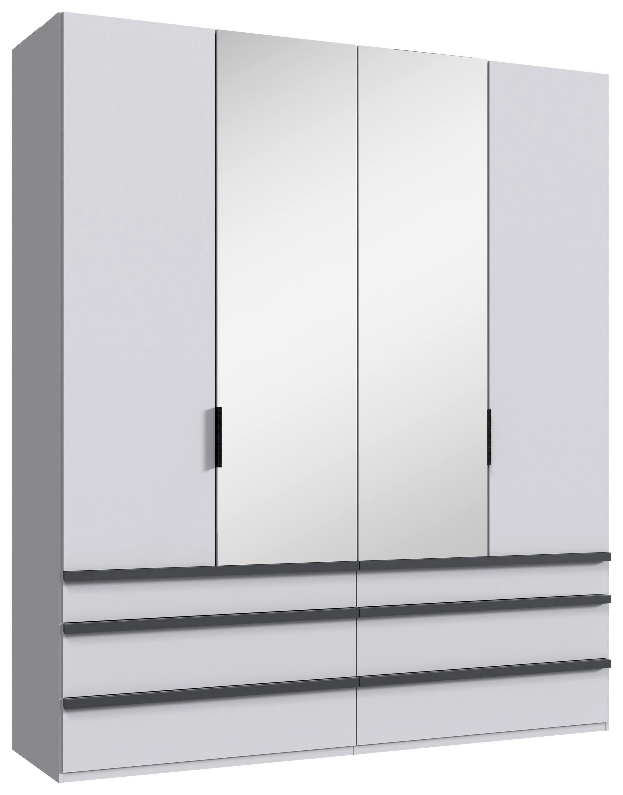 FALTTÜRENSCHRANK 200/236/58 cm 2-türig Weiß  - Schwarz/Weiß, Design, Glas/Holzwerkstoff (200/236/58cm) - Boxxx