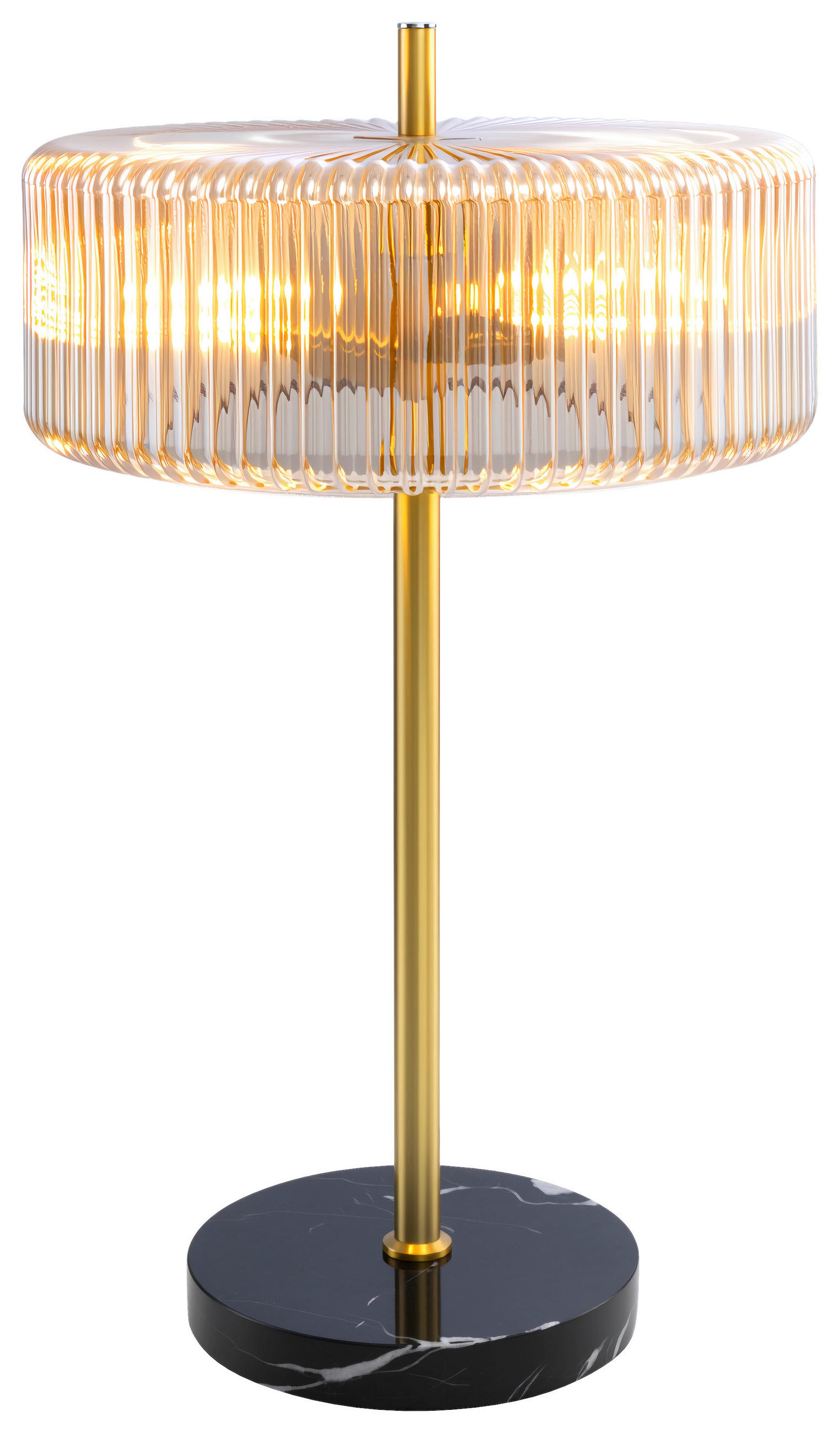 TISCHLEUCHTE - Goldfarben/Bernsteinfarben, Trend, Glas/Metall (30/51cm) - Collet's Monde