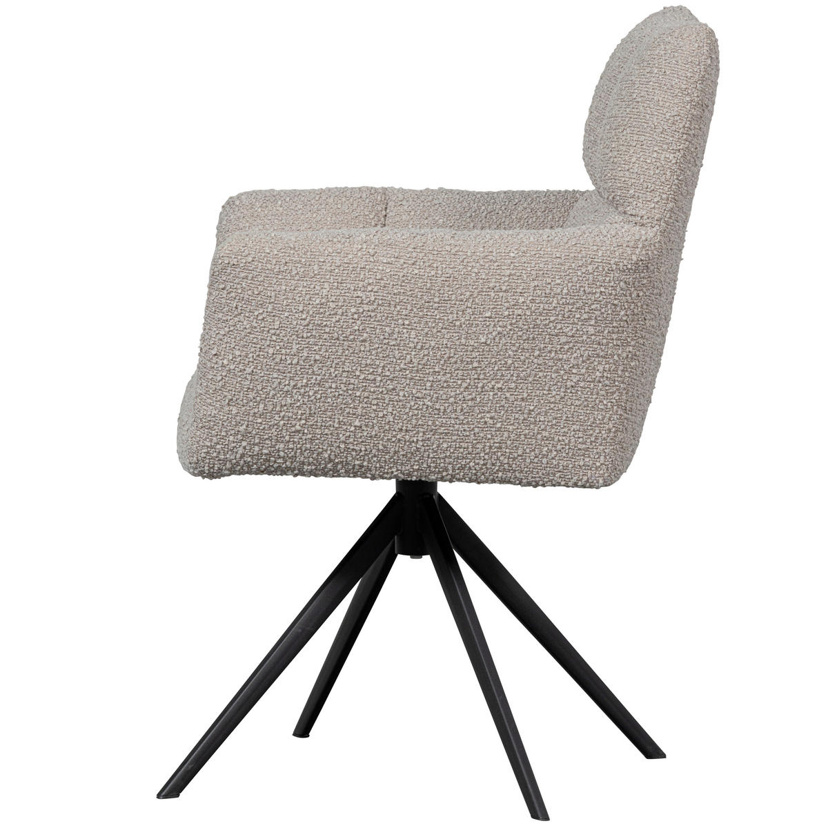 ARMLEHNSTUHL   Bouclé  - Sandfarben/Schwarz, MODERN, Textil/Metall (70/89/61cm) - Livetastic