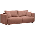 SCHLAFSOFA Cord Koralle  - Koralle/Schwarz, Design, Kunststoff/Textil (250/92/105cm) - Carryhome